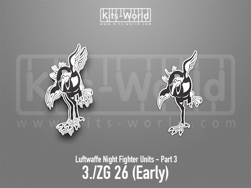 Kitsworld SAV Sticker - Luftwaffe Night Fighters - 3./ZG 26 (Early) W:52mm x H:100mm 